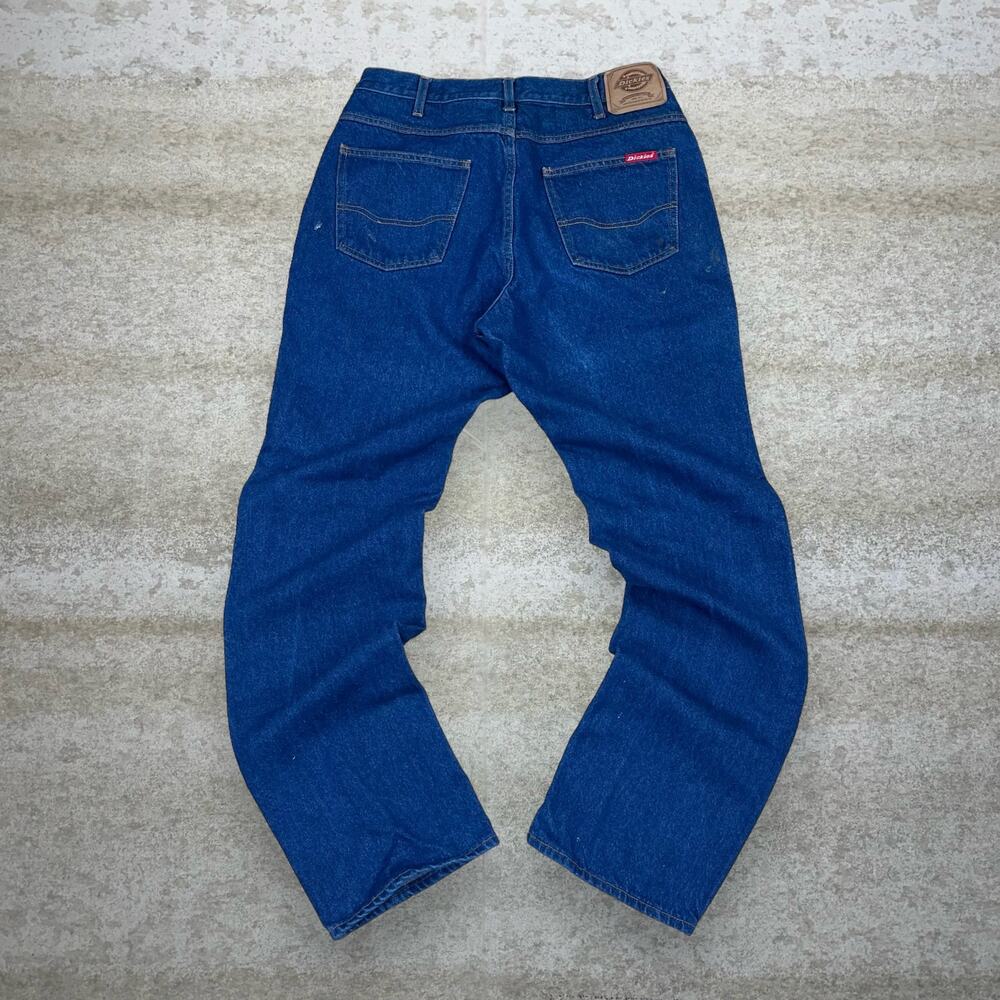 Vintage 90s Dickies Jeans 34x34 Regular Straight Fit Dark Wash Denim Work Wear